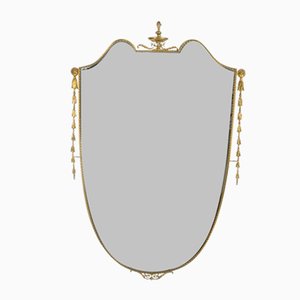 Mid-Century Italian Mirror in Brass, Italy, 1950s-OT-1818701