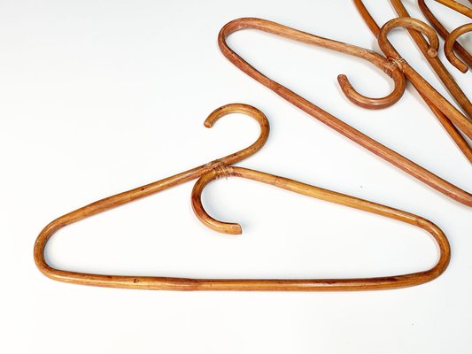 Mid-Century Italian Modern Bamboo and Rattan Coat Hangers, 1970s, Set of 8-JDR-1125448