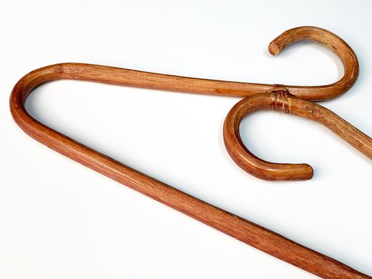 Mid-Century Italian Modern Bamboo and Rattan Coat Hangers, 1970s, Set of 8-JDR-1125448