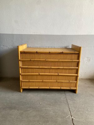 Mid-Century Italian Modern Bamboo & Rattan Dresser, 1970s-DHH-1450865