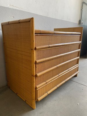 Mid-Century Italian Modern Bamboo & Rattan Dresser, 1970s-DHH-1450865