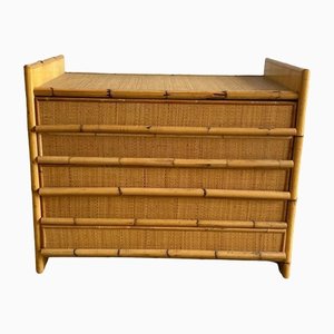 Mid-Century Italian Modern Bamboo & Rattan Dresser, 1970s-DHH-1450865