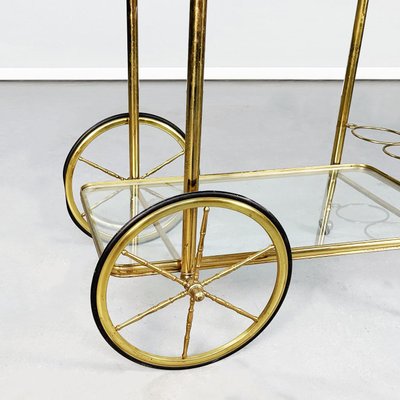 Mid-Century Italian Modern Bar Cart in Brass & Glass, 1950s-GDD-1230453