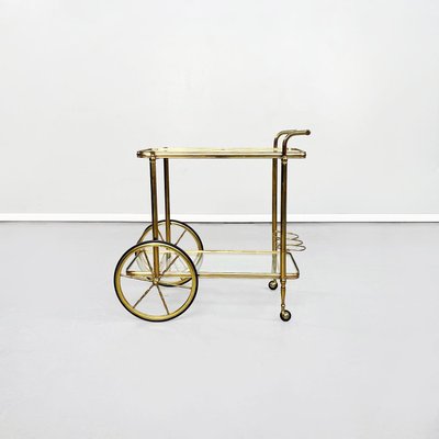 Mid-Century Italian Modern Bar Cart in Brass & Glass, 1950s-GDD-1230453