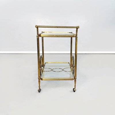 Mid-Century Italian Modern Bar Cart in Brass & Glass, 1950s-GDD-1230453