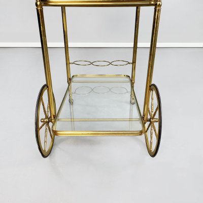 Mid-Century Italian Modern Bar Cart in Brass & Glass, 1950s-GDD-1230453