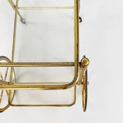 Mid-Century Italian Modern Bar Cart in Brass & Glass, 1950s-GDD-1230453