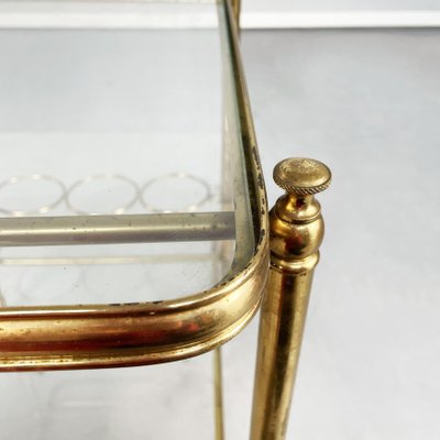 Mid-Century Italian Modern Bar Cart in Brass & Glass, 1950s-GDD-1230453