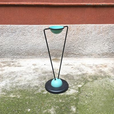 Mid-Century Italian Modern Blue Metal Floor Ashtray, 1980s-GDD-1096589