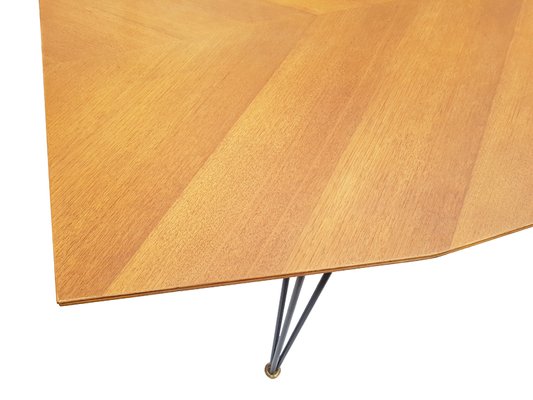 Mid-Century Italian Modern Brass and Black Metal Dining Table, 1950s-RD-2033694