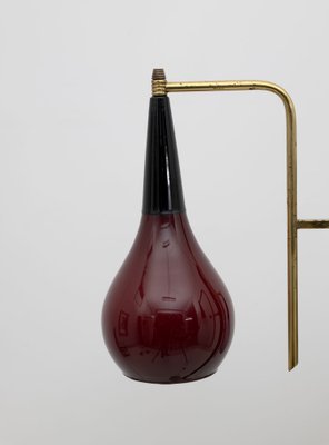 Mid-Century Italian Modern Brass and Colored Glass Floor Lamp from Stilnovo, 1950s-FER-1754235