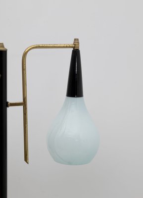 Mid-Century Italian Modern Brass and Colored Glass Floor Lamp from Stilnovo, 1950s-FER-1754235