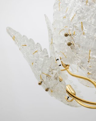 Mid-Century Italian Modern Brass and Murano Glass Chandelier, 1970s-FER-1720649