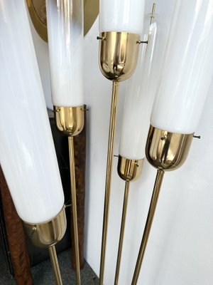 Mid-Century Italian Modern Brass & Reed Floor Lamp attributed to Mazzega, 1970s-FUE-1818295