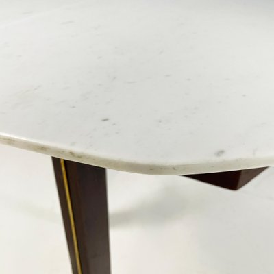 Mid-Century Italian Modern Dining Table in Marble, Wood and Bass, 1960s-GDD-1821588