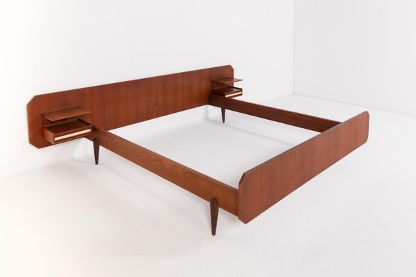 Mid-Century Italian Modern Double Bed Frame, 1960s-KMC-2022232