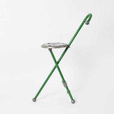 Mid-Century Italian Modern Green Metal Ulisse Folding Chair by Ivan Loss, 1980s-JDR-1126064