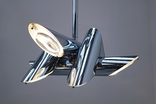 Mid-Century Italian Modern Metal Suspension in the Style of Gaetano Sciolari-FGA-981483