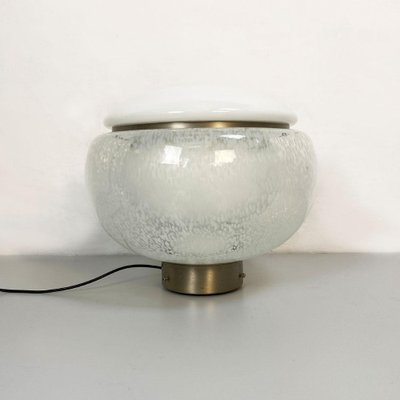 Mid-Century Italian Modern Murano Glass & Steel Table Lamps, 1960s, Set of 2-GDD-1195108