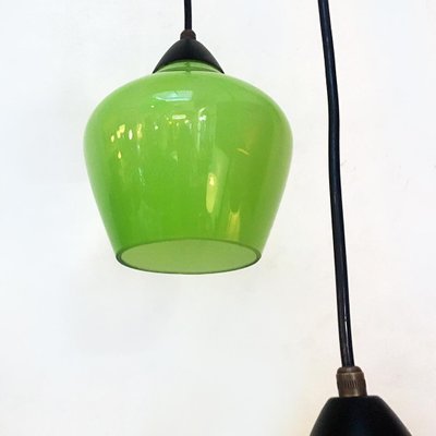 Mid-Century Italian Modern Three-Light Pendant with Colored Glass, 1950s-GDD-1114712