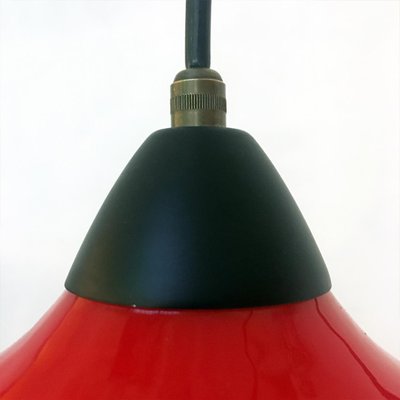 Mid-Century Italian Modern Three-Light Pendant with Colored Glass, 1950s-GDD-1114712