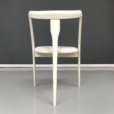 Mid-Century Italian Modern White Wood and Fabric Chairs, 1960s, Set of 6-GDD-1793372