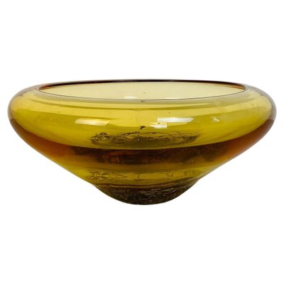 Mid-Century Italian Modern Yellow Murano Glass Bowl, 1970s-GDD-1123022