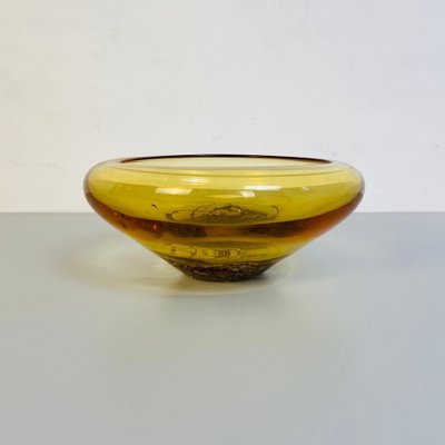 Mid-Century Italian Modern Yellow Murano Glass Bowl, 1970s-GDD-1123022