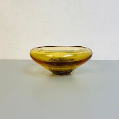 Mid-Century Italian Modern Yellow Murano Glass Bowl, 1970s-GDD-1123022