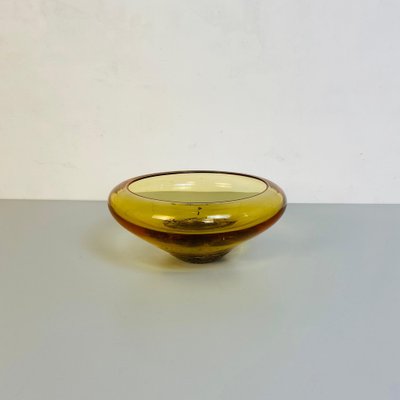 Mid-Century Italian Modern Yellow Murano Glass Bowl, 1970s-GDD-1123022