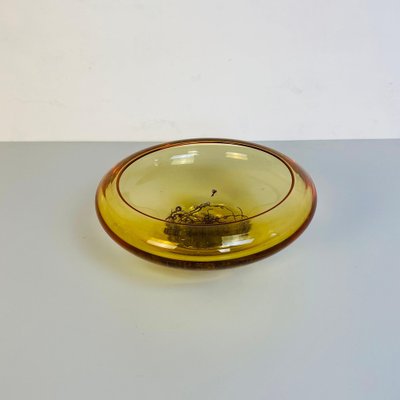 Mid-Century Italian Modern Yellow Murano Glass Bowl, 1970s-GDD-1123022