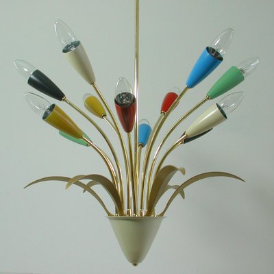 Mid-Century Italian Multi-Color 12-Light Sputnik Chandelier from Arredoluce, 1950s-OE-897945