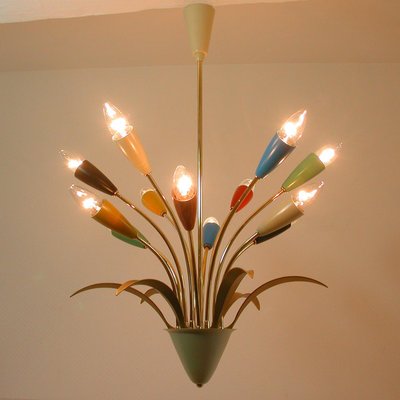 Mid-Century Italian Multi-Color 12-Light Sputnik Chandelier from Arredoluce, 1950s-OE-897945