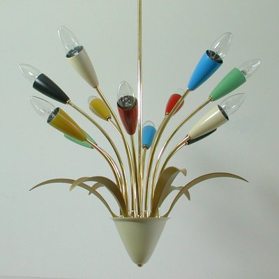 Mid-Century Italian Multi-Color 12-Light Sputnik Chandelier from Arredoluce, 1950s-OE-897945