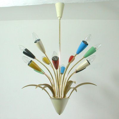 Mid-Century Italian Multi-Color 12-Light Sputnik Chandelier from Arredoluce, 1950s-OE-897945