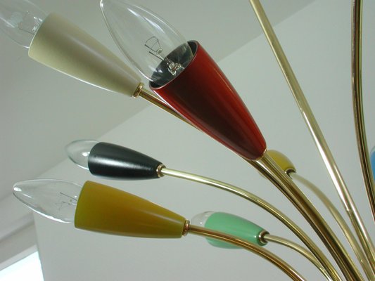 Mid-Century Italian Multi-Color 12-Light Sputnik Chandelier from Arredoluce, 1950s-OE-897945