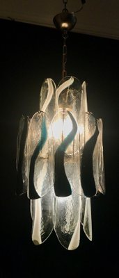 Mid-Century Italian Murano Bicolored Petal Chandelier from Mazzega-MBH-1032148