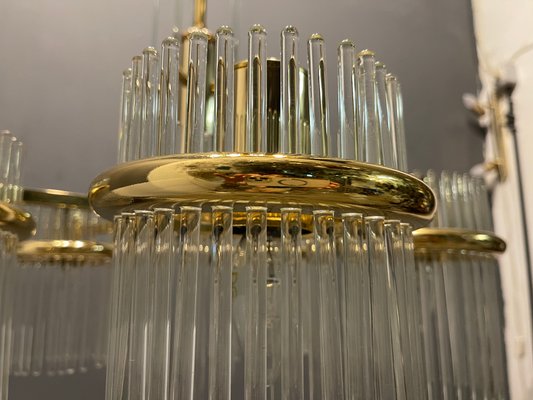 Mid-Century Italian Murano Glass Rod Chandelier, 1980s-JJC-1357941