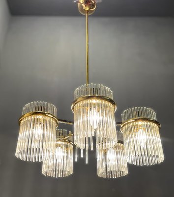 Mid-Century Italian Murano Glass Rod Chandelier, 1980s-JJC-1357941