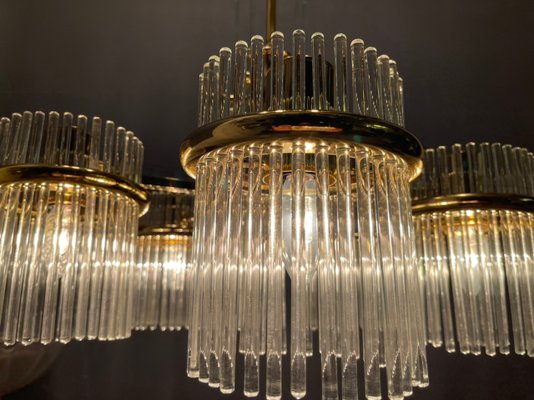 Mid-Century Italian Murano Glass Rod Chandelier, 1980s-JJC-1357941