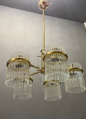 Mid-Century Italian Murano Glass Rod Chandelier, 1980s-JJC-1357941