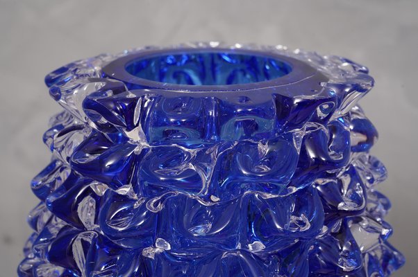 Mid-Century Italian Murano Round Blue Color Vase, 1970s-UH-1732056