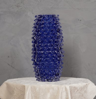 Mid-Century Italian Murano Round Blue Color Vase, 1970s-UH-1732056