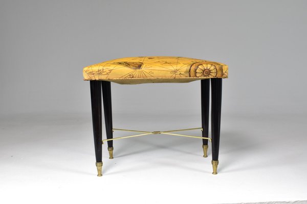 Mid-Century Italian Nautical Piano Stool, 1950s-GXL-1371077