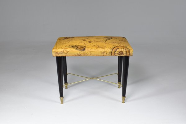 Mid-Century Italian Nautical Piano Stool, 1950s-GXL-1371077