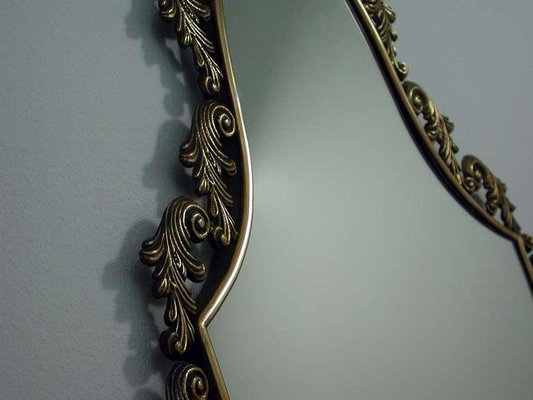 Mid-Century Italian Neoclassical Bronze Wall Mirror, 1950s-OE-897866