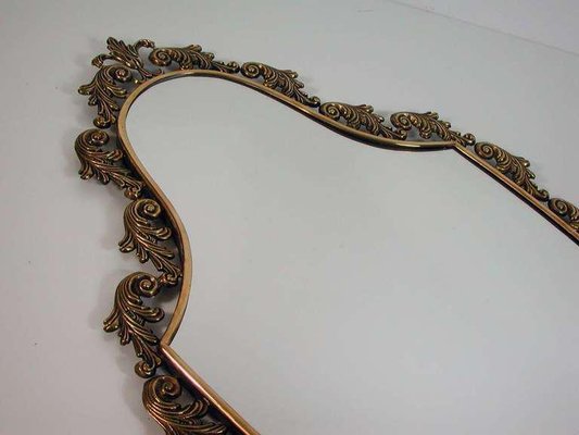 Mid-Century Italian Neoclassical Bronze Wall Mirror, 1950s-OE-897866