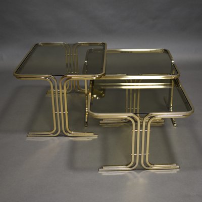 Mid-Century Italian Nesting Tables, 1970s, Set of 3-TE-573666