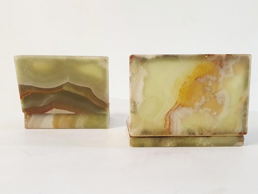 Mid Century Italian Onyx Marble Boxes, Set of 2-FO-1281297