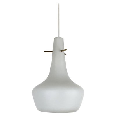 Mid-Century Italian Opal Glass Tube Hanging Light in the Style of Stilnovo, 1950-QZ-1134009